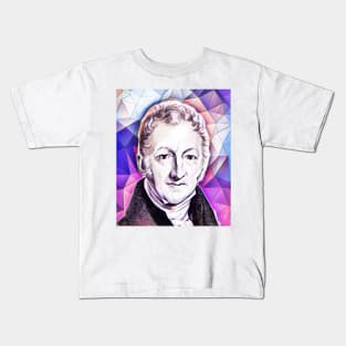 Thomas Robert Malthus Pink Portrait | Thomas Robert Malthus Artwork 8 Kids T-Shirt